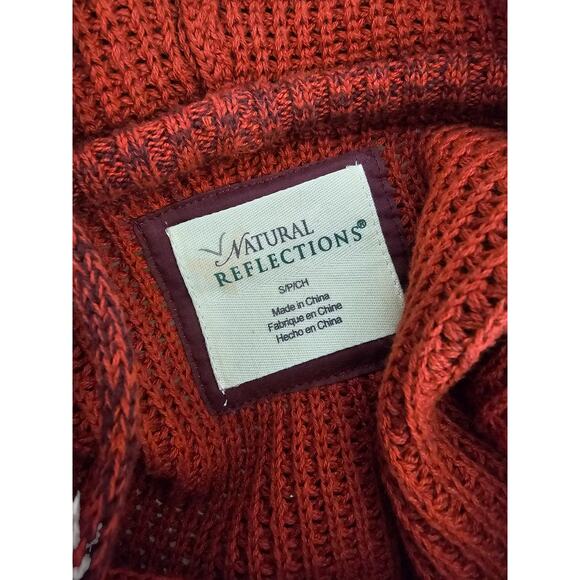 Natural Reflections Womens Sz S 100% Cotton Knit Hoodie Red Striped - Picture 6 of 7